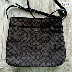 Coach Dark Gray Signature Shoulder Bag